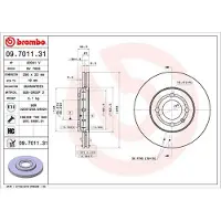 Brembo Bromsskiva 9701131 fram, ventilerad, höggradigt förkolnad, 1 Stycke