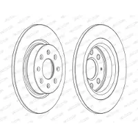 FERODO Bromsskivor DDF1299C bak, full, 2 Stycke