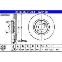 Ate Bromsskiva PowerDisc 24.0326-0120.1, 1 Stycke