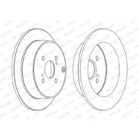 FERODO Bromsskivor DDF1409C bak, full, 2 Stycke