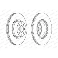 FERODO Bromsskivor DDF1298C fram, ventilerad, 2 Stycke
