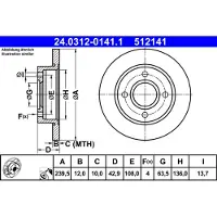 Ate Bromsskiva PowerDisc 24031201411 ATE