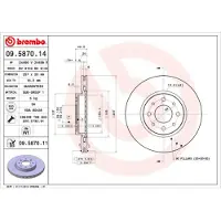 Brembo Bromsskiva 9587011 fram, ventilerad, 1 Stycke