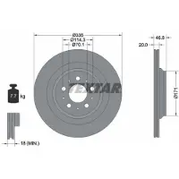 Textar Bromsskiva 92343303 bak, ventilerad, 1 Stycke