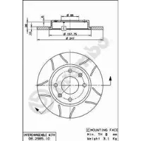 Brembo Bromsskiva Max 08.2985.75, slits, full, 1 Stycke