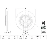 Bosch Bromsskiva 0 986 479 F67 bak, ventilerad, höggradigt förkolnad, 1 Stycke