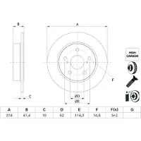 Bosch Bromsskiva 0 986 479 H73, 1 Stycke