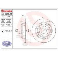 Brembo Bromsskiva 08B36010 bak, full, 1 Stycke