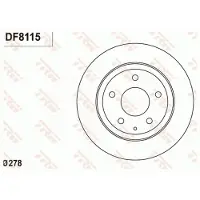 TRW Bromsskiva DF8115 bak, full, 1 Stycke