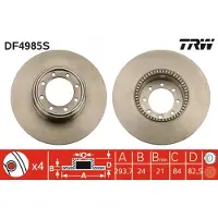 TRW Bromsskiva DF4985S, 1 Stycke