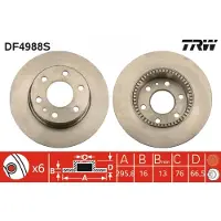 TRW Bromsskiva DF4988S, 1 Stycke