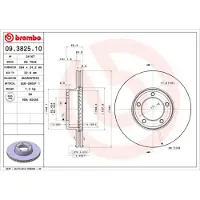 Brembo Bromsskiva 09.3825.10, fram, ventilerad , 1 Stycke