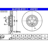Ate Bromsskiva 24.0132-0191.1, 1 Stycke