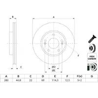 Bosch Bromsskiva 0 986 479 H67, 1 Stycke