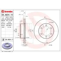 Brembo Bromsskiva 09A63411 fram, ventilerad, 1 Stycke