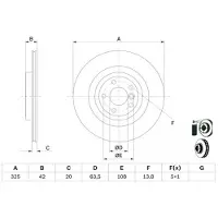 Bosch Bromsskiva 0 986 479 E61 bak, ventilerad, 1 Stycke