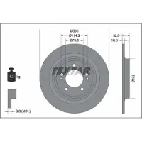 Textar Bromsskiva 92337203 bak, full, 1 Stycke