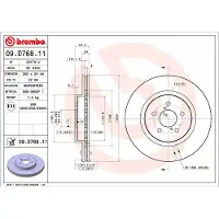 Brembo Bromsskiva 09D76811 fram, ventilerad, 1 Stycke