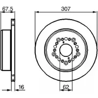 Bosch Bromsskiva 0 986 479 023 bak, ventilerad, 1 Stycke