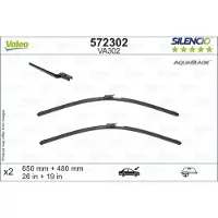 Valeo Torkarblad Silencio AquaBlade VA302, 650/480mm, Front, 2 Stycke