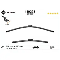 SWF Torkarblad Visioflex 119298, 600/450mm, Front, 2 Stycke