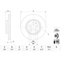 Bosch Bromsskiva 0 986 479 G54 fram, ventilerad, höggradigt förkolnad, 1 Stycke