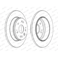FERODO Bromsskivor DDF1540C bak, full, 2 Stycke