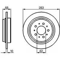 Bosch Bromsskiva 0 986 478 445, bak, full, 1 Stycke
