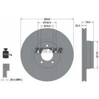 Textar Bromsskiva 92134400 fram, ventilerad, 1 Stycke
