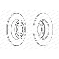 FERODO Bromsskivor DDF1233C bak, full, 2 Stycke