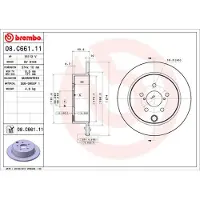 Brembo Bromsskiva 08C66111 bak, full, 1 Stycke
