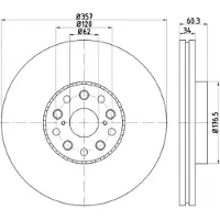 Textar Bromsskiva 92224203 fram, ventilerad, 1 Stycke