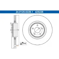 Ate Bromsskiva 24.0125-0228.1, 1 Stycke