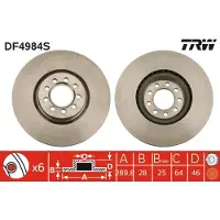 TRW Bromsskiva DF4984S, 1 Stycke