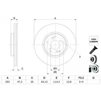 Bosch Bromsskiva 0 986 479 G58 bak, ventilerad, höggradigt förkolnad, 1 Stycke