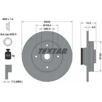 Textar Bromsskiva 92194103 bak, full, 1 Stycke