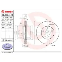 Brembo Bromsskiva 09A86411 fram, ventilerad, 1 Stycke