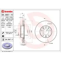 Brembo Bromsskiva 09C65711 fram, ventilerad, höggradigt förkolnad, 1 Stycke
