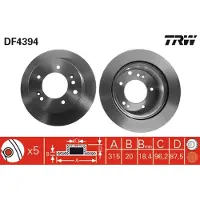 TRW Bromsskiva LUC DF4394 bak, ventilerad, 1 Stycke