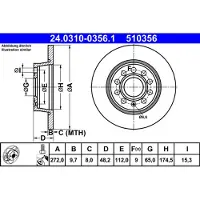 Ate Bromsskiva PowerDisc 24.0310-0356.1, 1 Stycke
