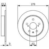 Bosch Bromsskiva 0 986 479 047 bak, full, 1 Stycke