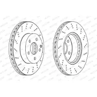 FERODO Bromsskivor DDF1693C fram, ventilerad, perforerad, 2 Stycke