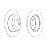FERODO Bromsskivor DDF1763C bak, full, 2 Stycke