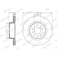 FERODO Bromsskiva DDF3015C, 2 Stycke
