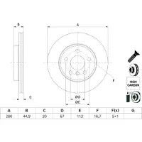 Bosch Bromsskiva 0 986 479 H70, 1 Stycke