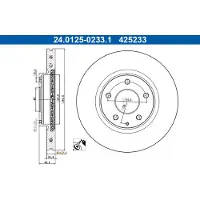 Ate Bromsskiva 24.0125-0233.1, 1 Stycke