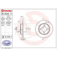 Brembo Bromsskiva 08D24811 bak, full, 1 Stycke