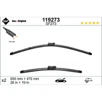Valeo Torkarblad Visioflex 119273, 650/475mm, Front, 2 Stycke