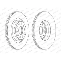 FERODO Bromsskivor DDF1503C bak, ventilerad, 2 Stycke