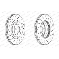 FERODO Bromsskiva DDF1769C-1 fram, ventilerad, perforerad, 1 Stycke